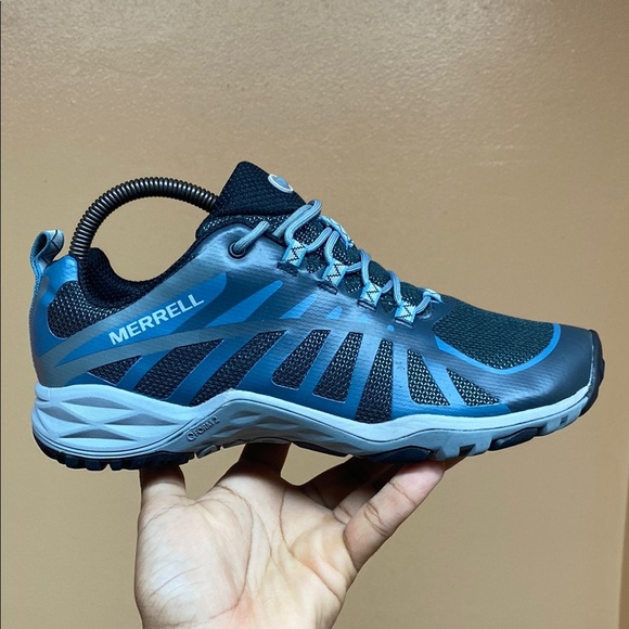 Merrell Siren Edge Q2 “Blue Gray Black” Waterproof Trail Running Sneakers - Picture 4 of 16